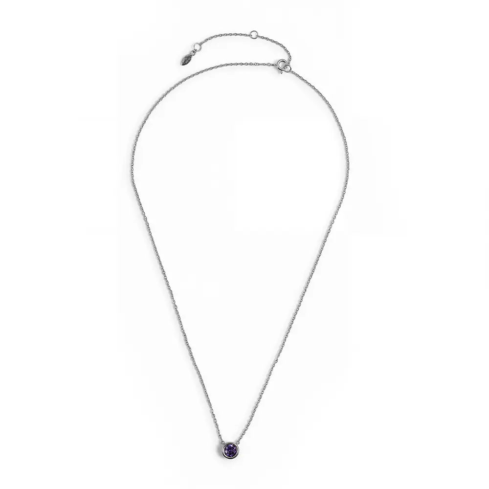 Amethyst Bezel Cable Chain Necklace