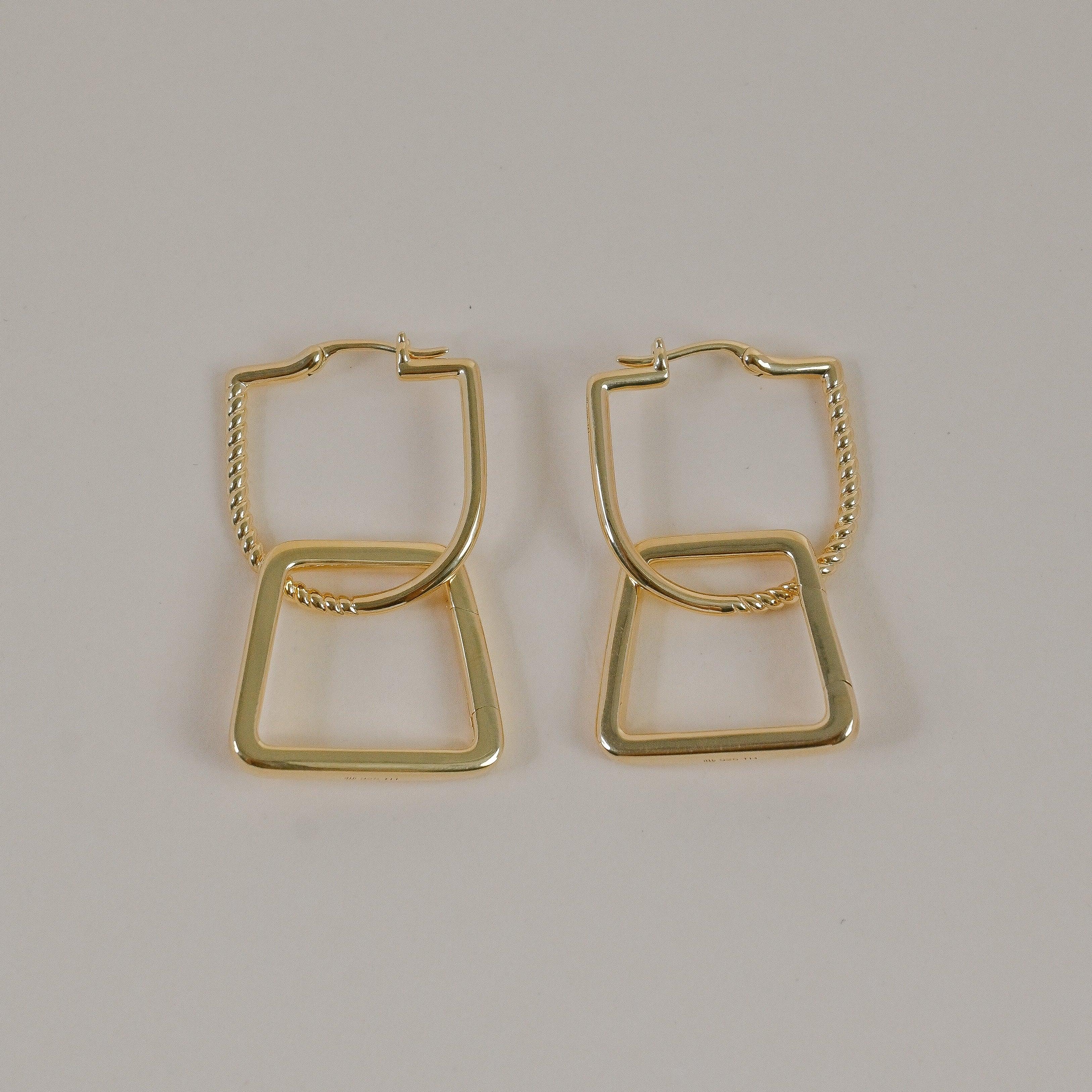 Braided Everyday U-Hoops + Trapezoid Lock