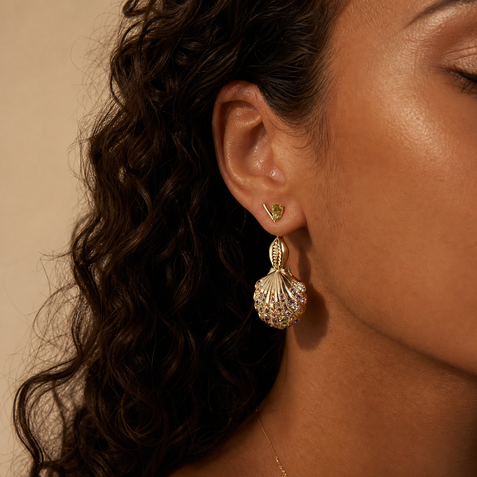 Peridot Bar Studs