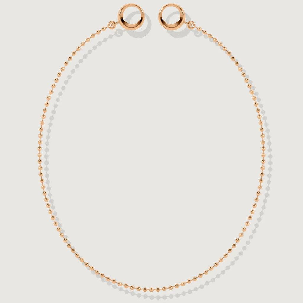 Minimal rose gold anklet chain with circular clasp