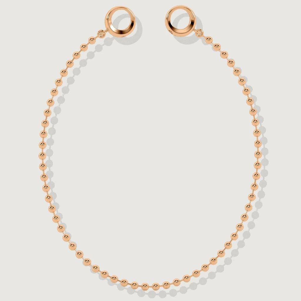Delicate rose gold vermeil ball chain anklet with seamless clasp