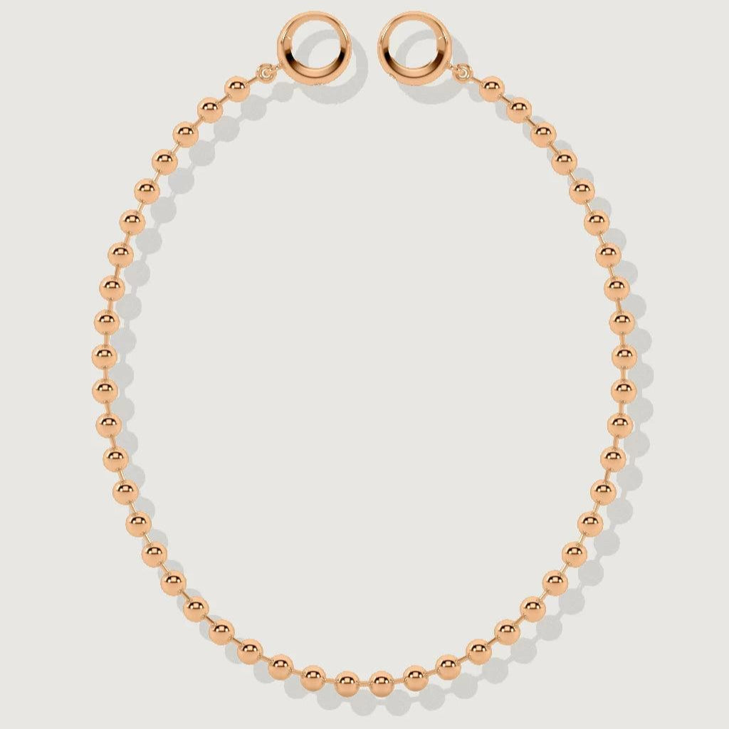 Rose gold-plated bead anklet with a polished finish, shown on a white background.