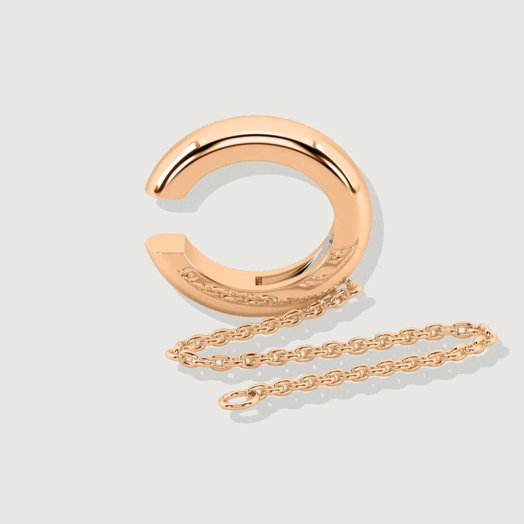Rose gold ear cuff with chain link for versatile styling