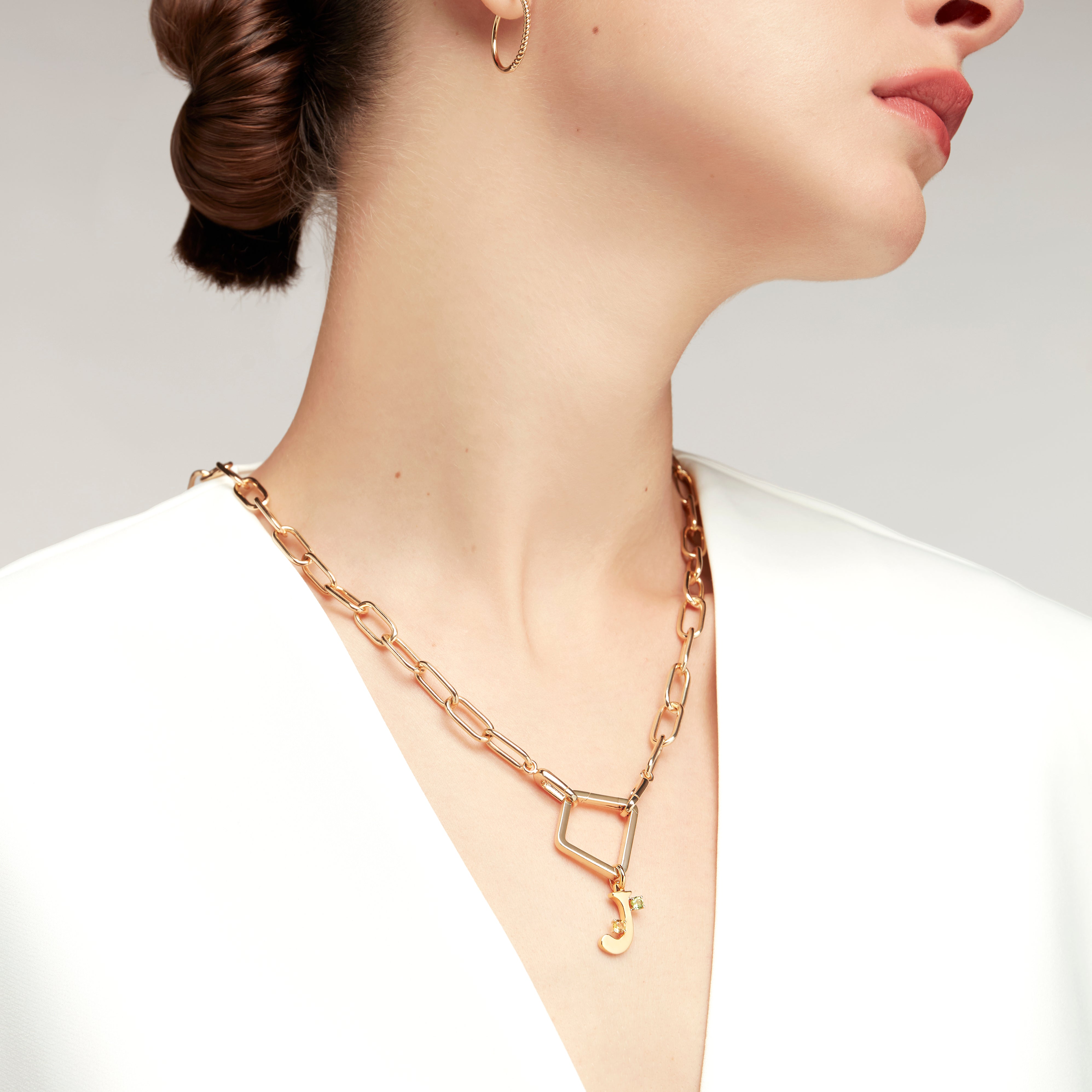 Clip Necklace + Lock + Amare Letter Charm