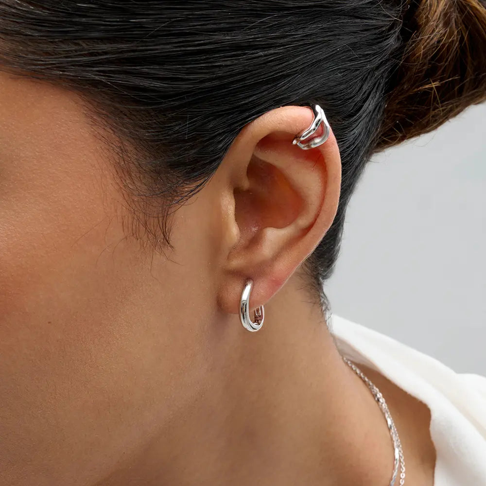 Oval Huggie Earrings