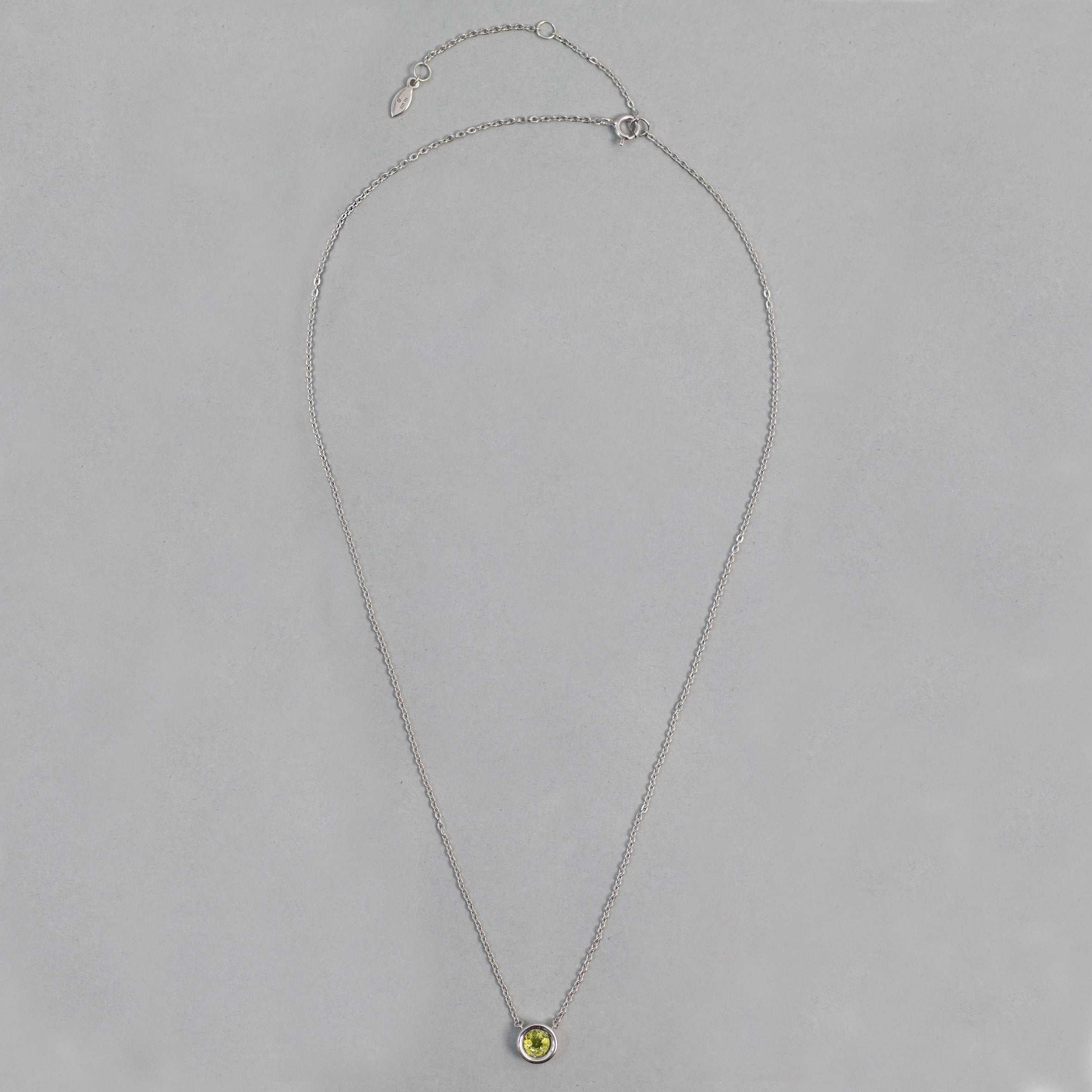Peridot Bezel Cable Chain Necklace