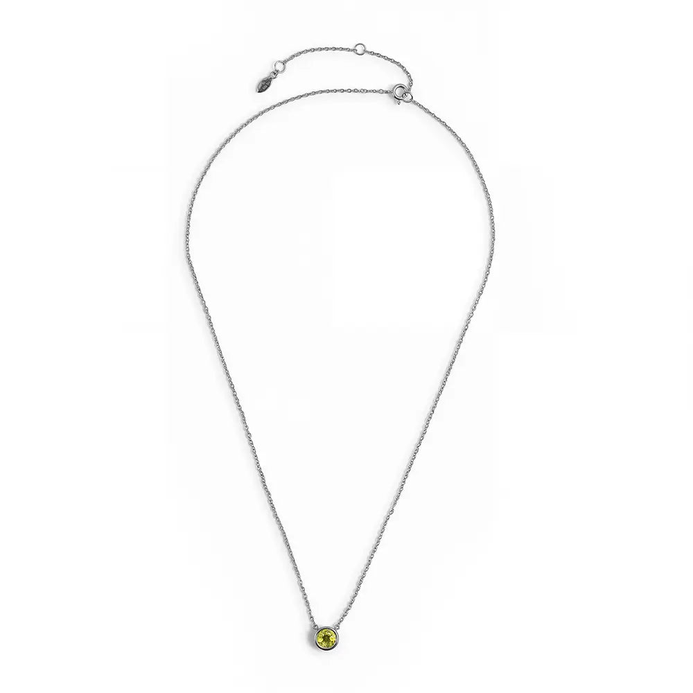 Peridot Bezel Cable Chain Necklace
