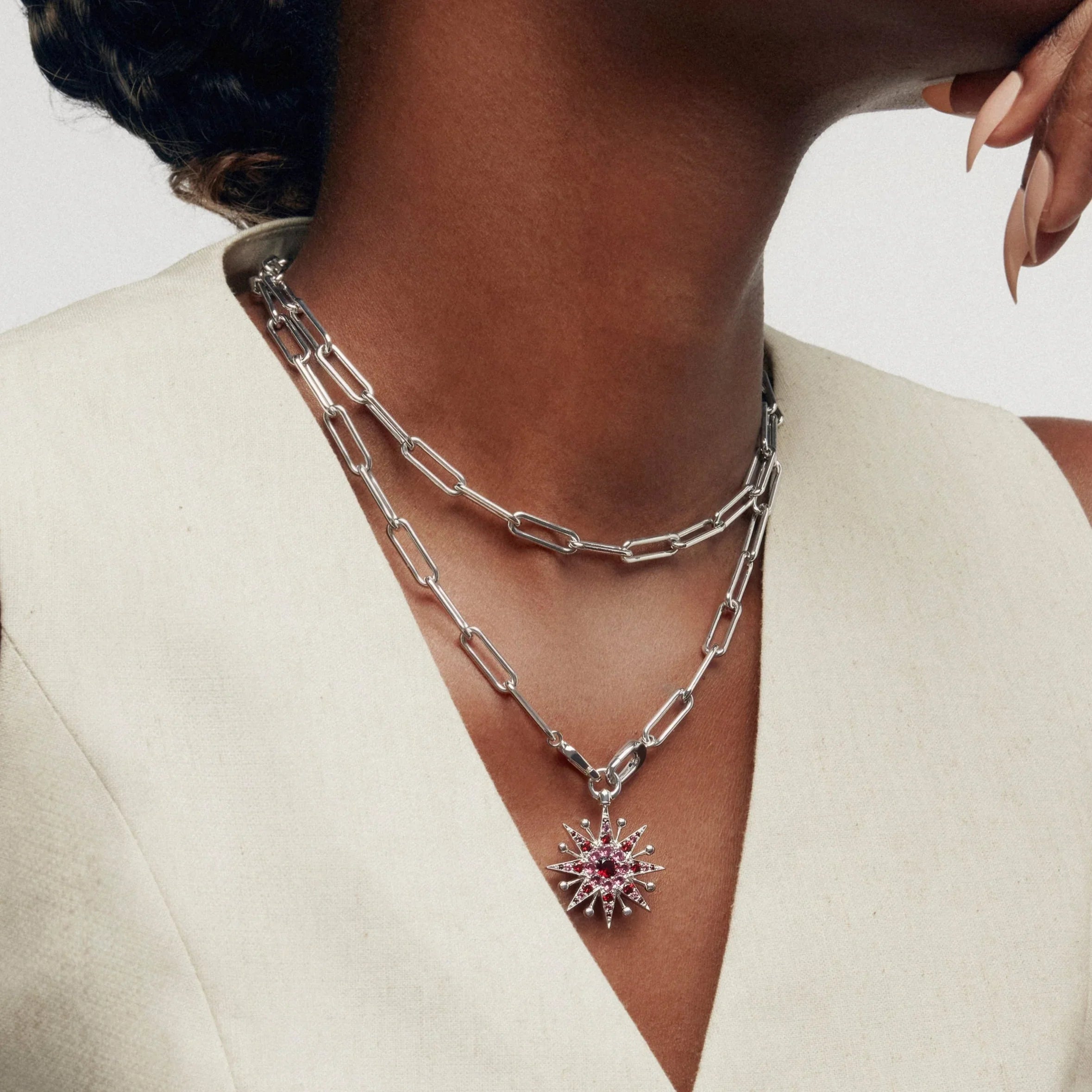 Wrap Around Long Chain + Blazing Star Charm