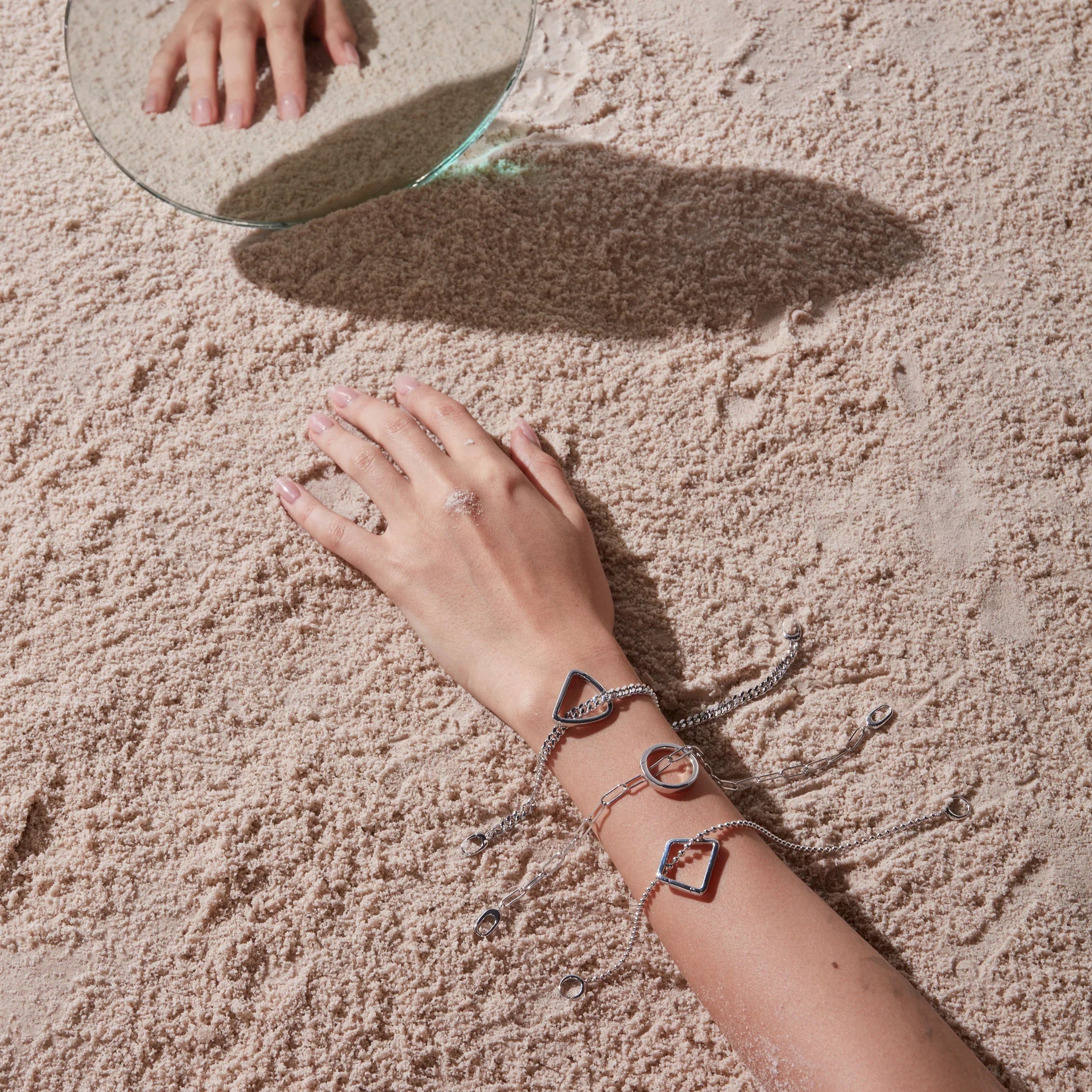 Stacked Bracelets + Locks Look