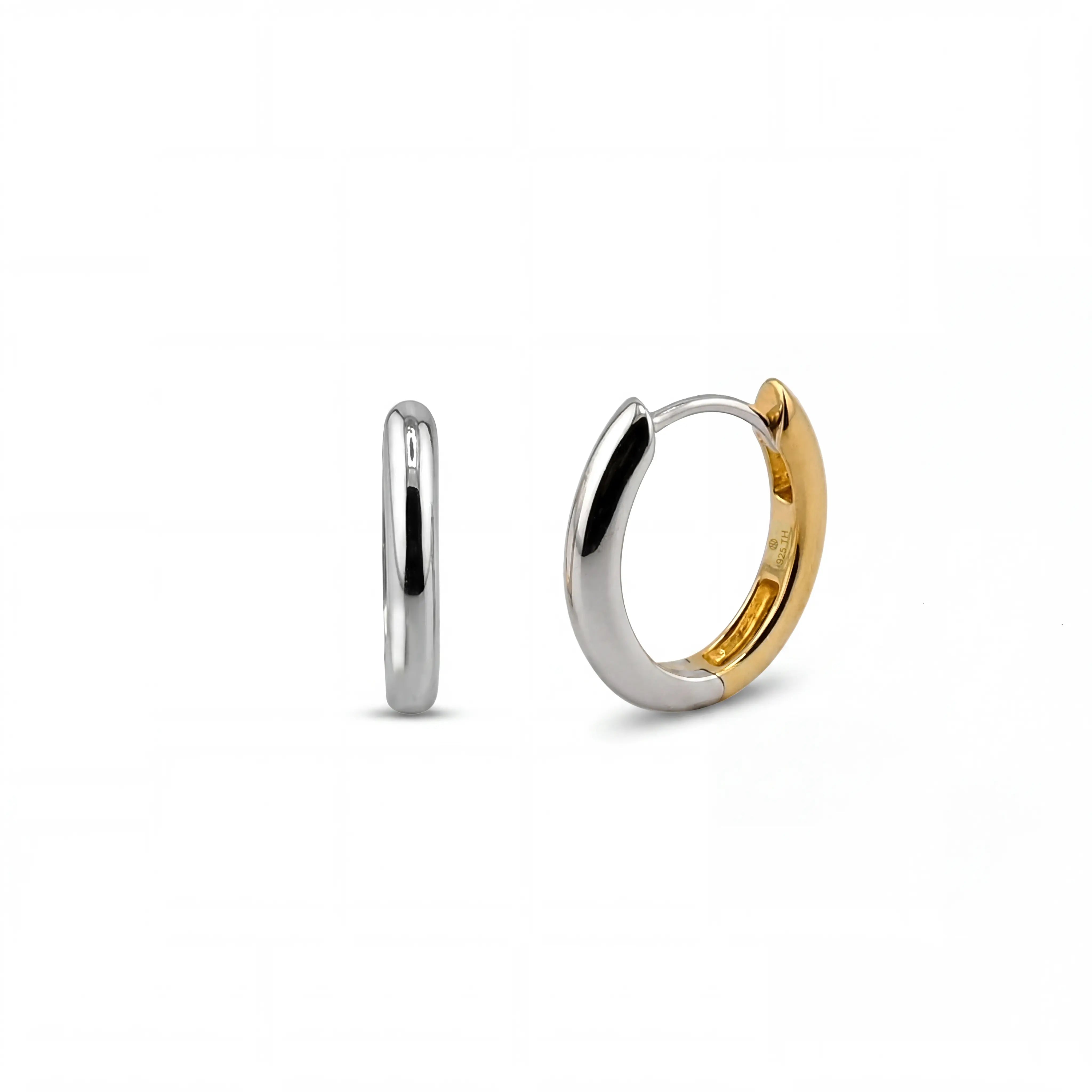 Two-Tone Huggie Earrings