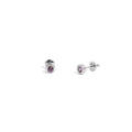 Amethyst Bezel Stud Earrings