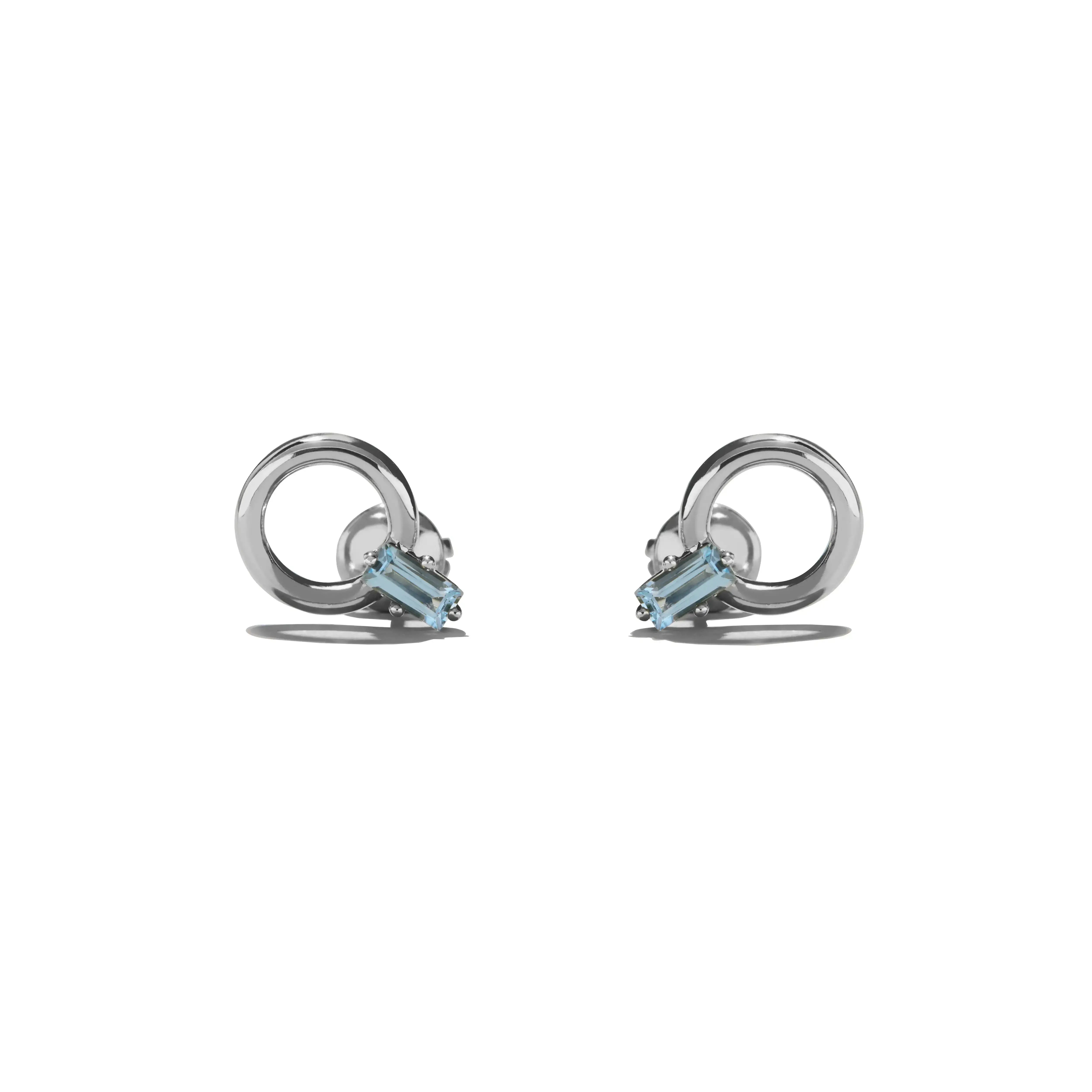 Aquamarine Donut Studs