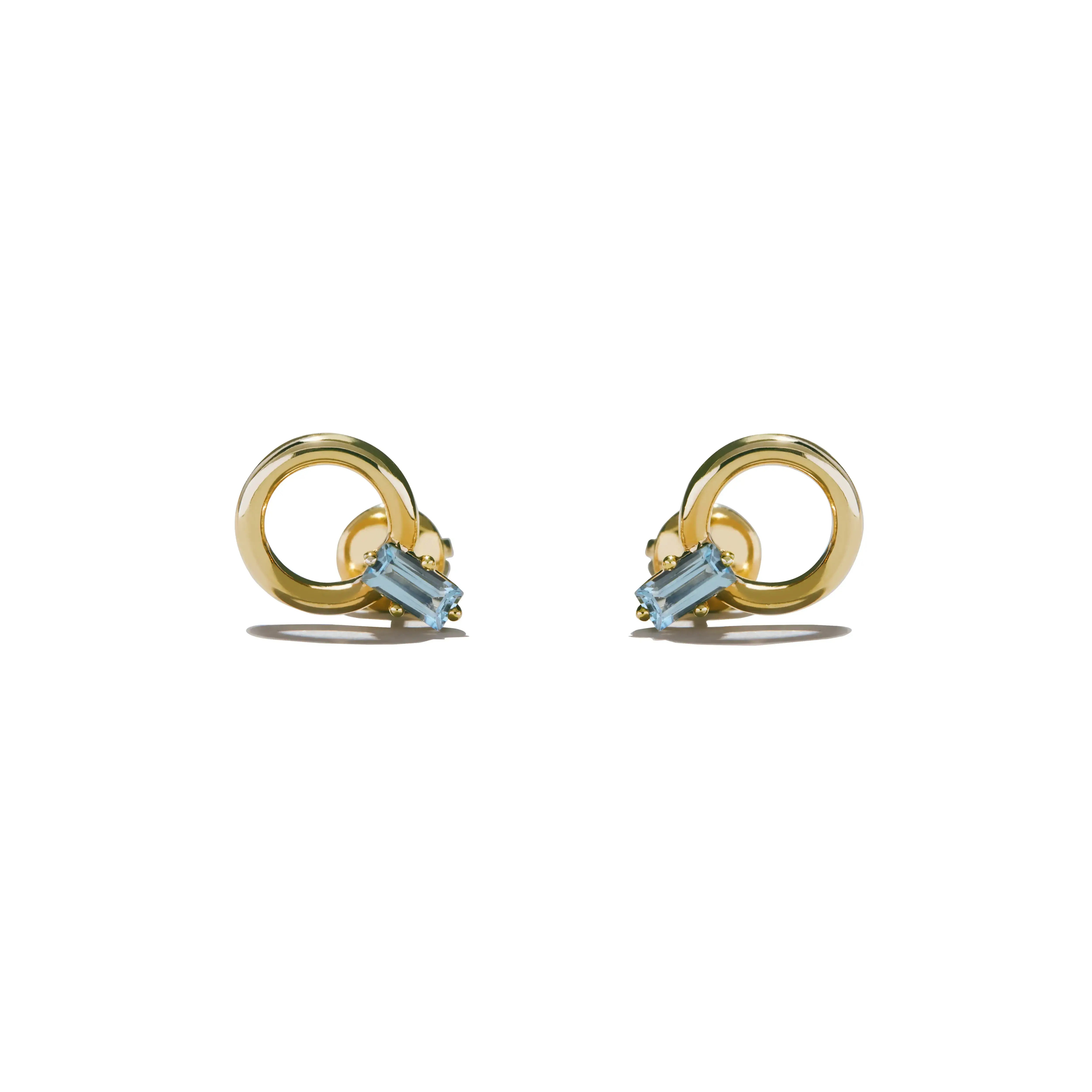 Aquamarine Donut Studs