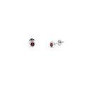 Garnet Bezel Stud Earrings