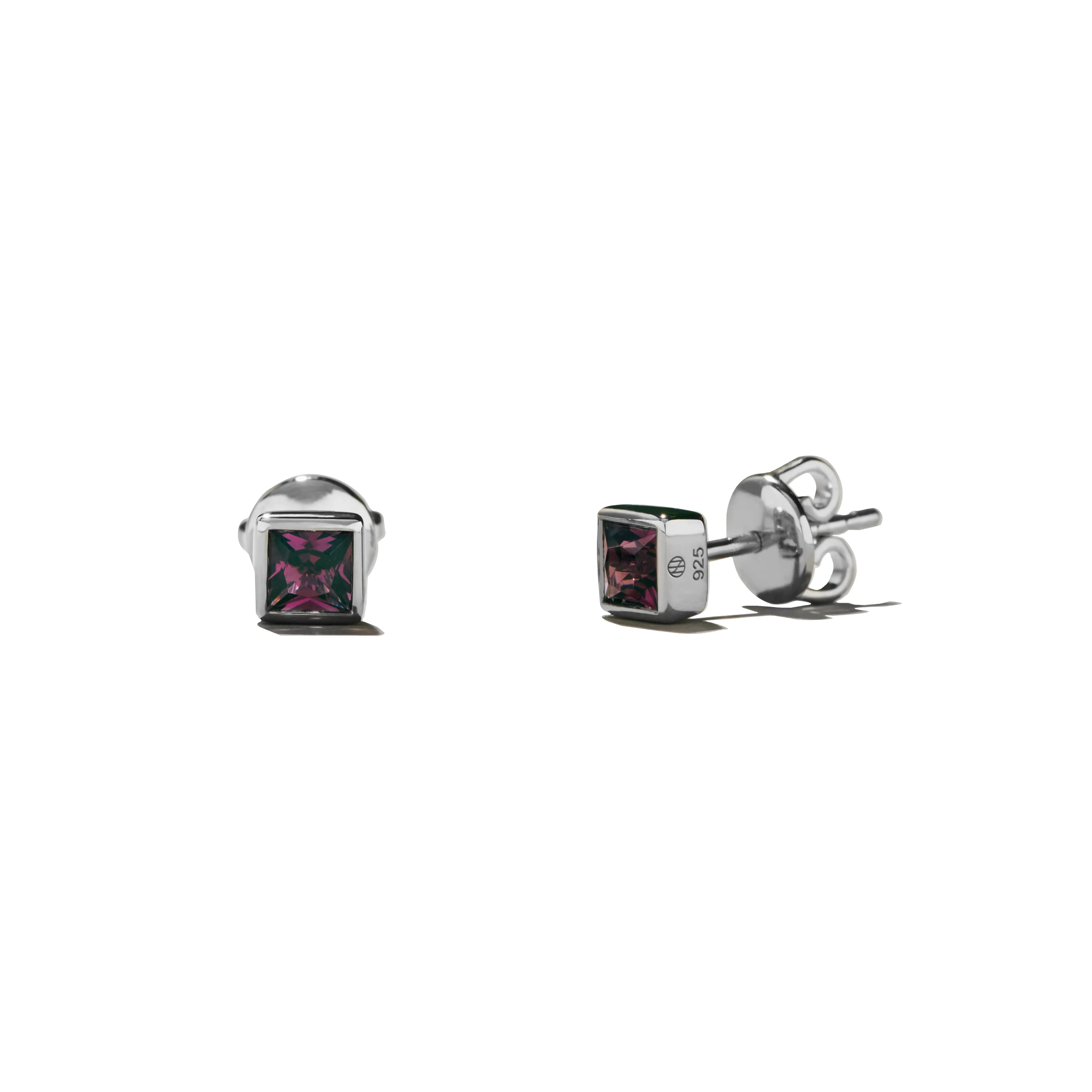 Garnet Square Studs