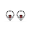 Round Ruby Donut Stud