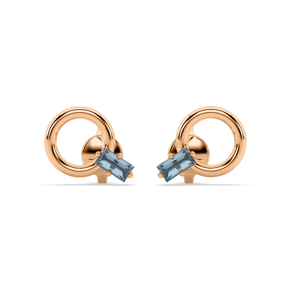 Aquamarine Donut Studs