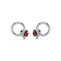 Square Ruby Donut Stud