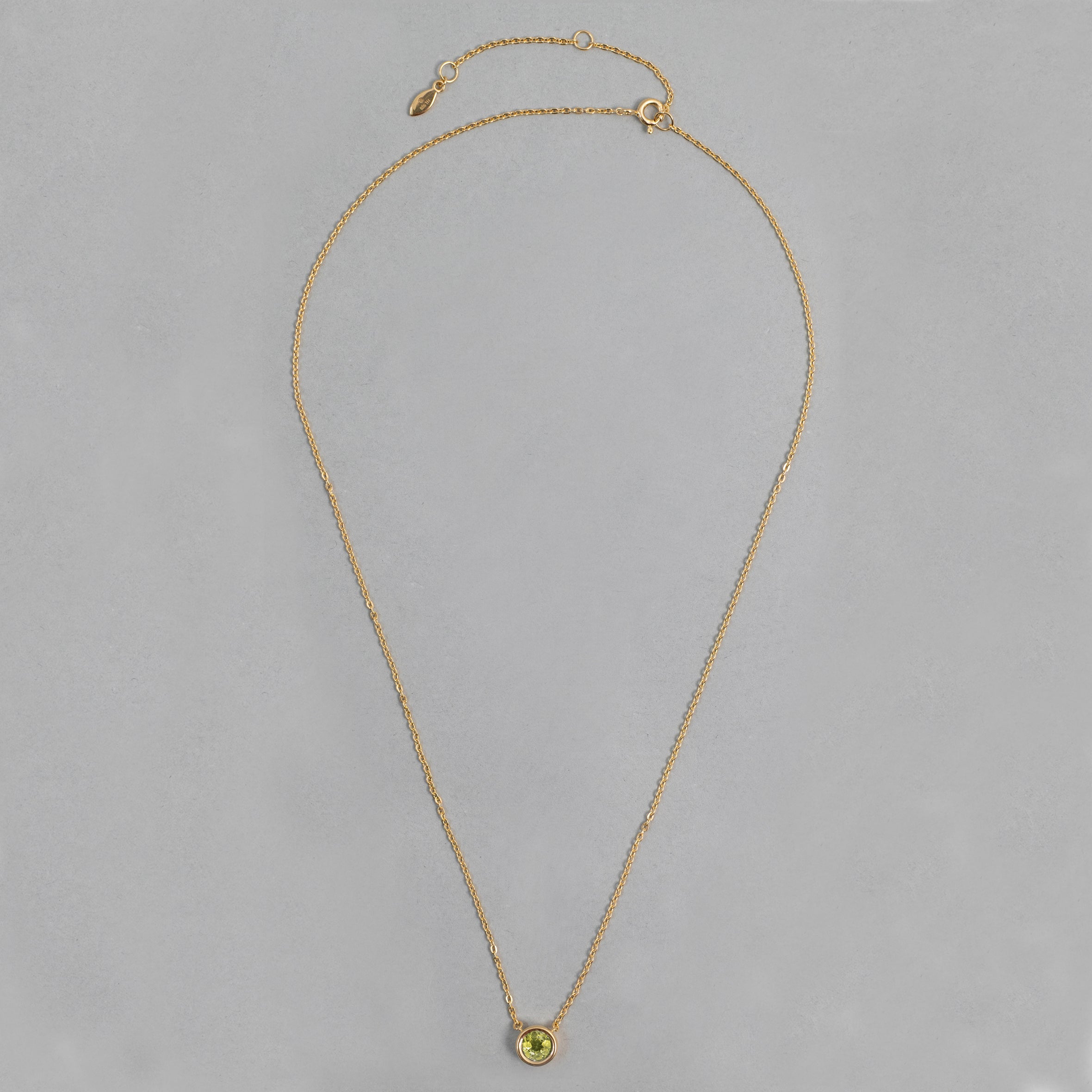 Peridot Bezel Cable Chain Necklace