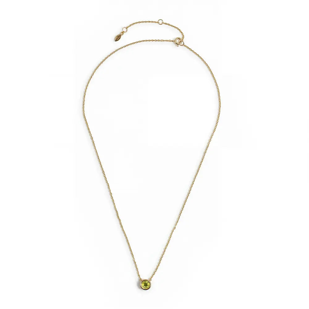Peridot Bezel Cable Chain Necklace