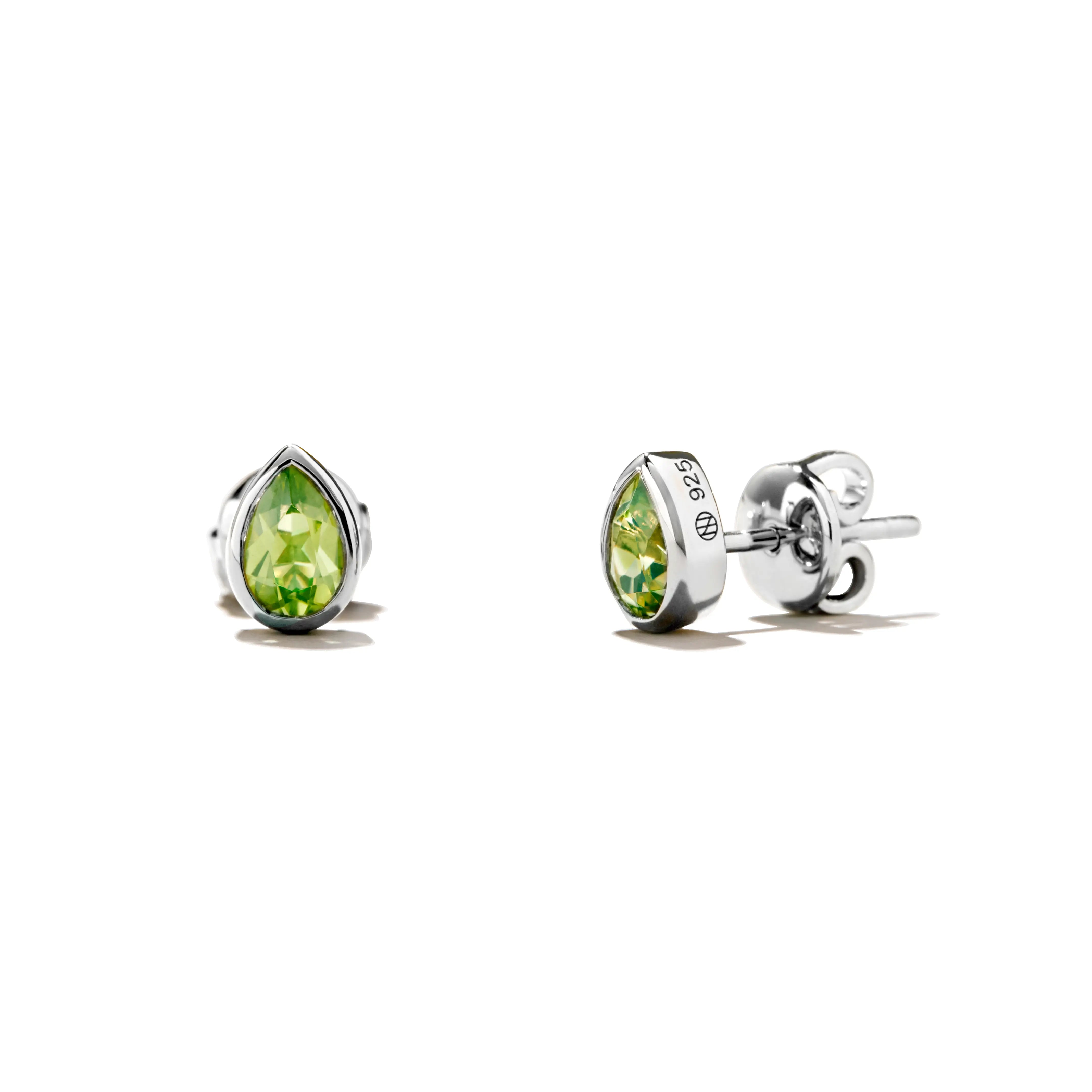 Peridot Pear Studs