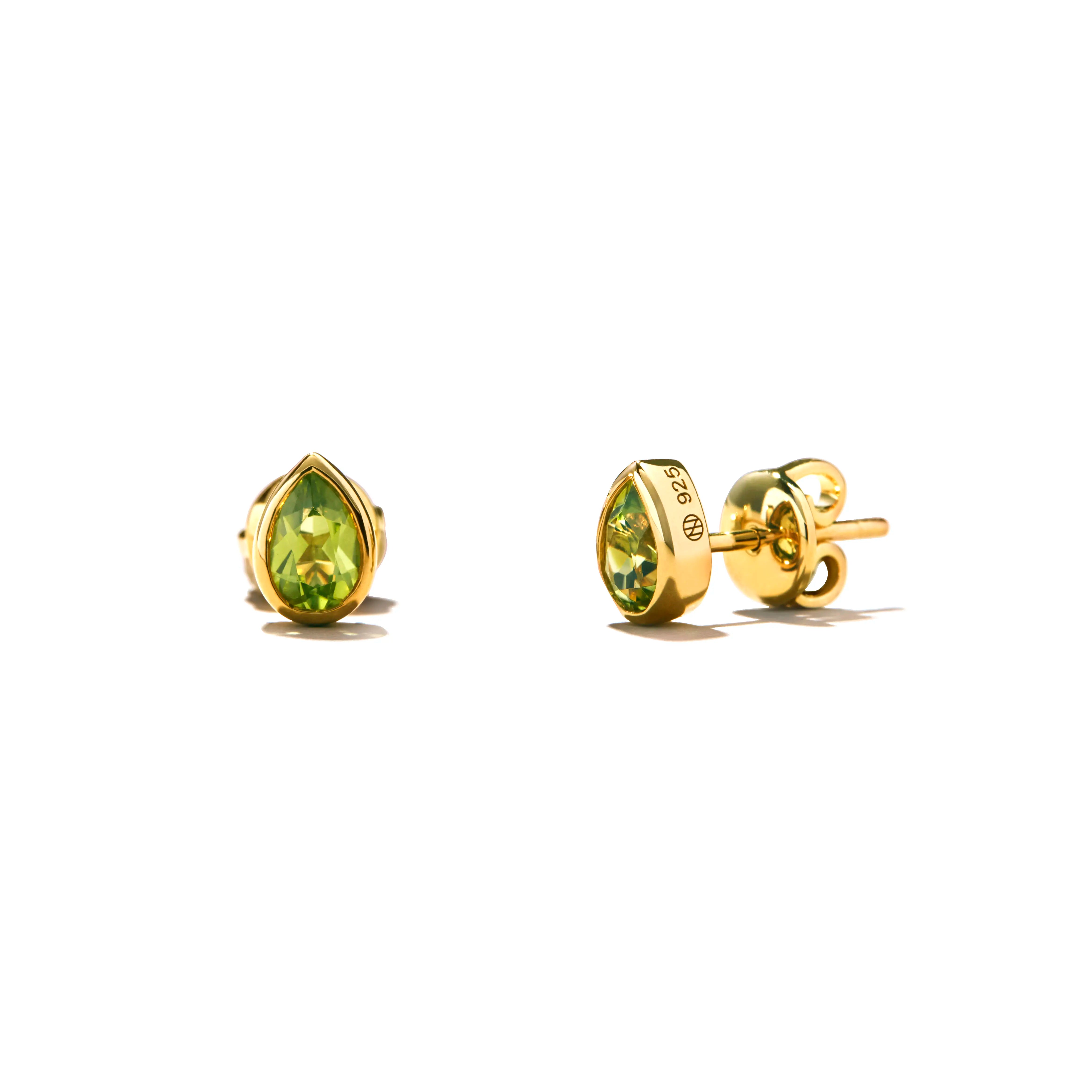 Peridot Pear Studs