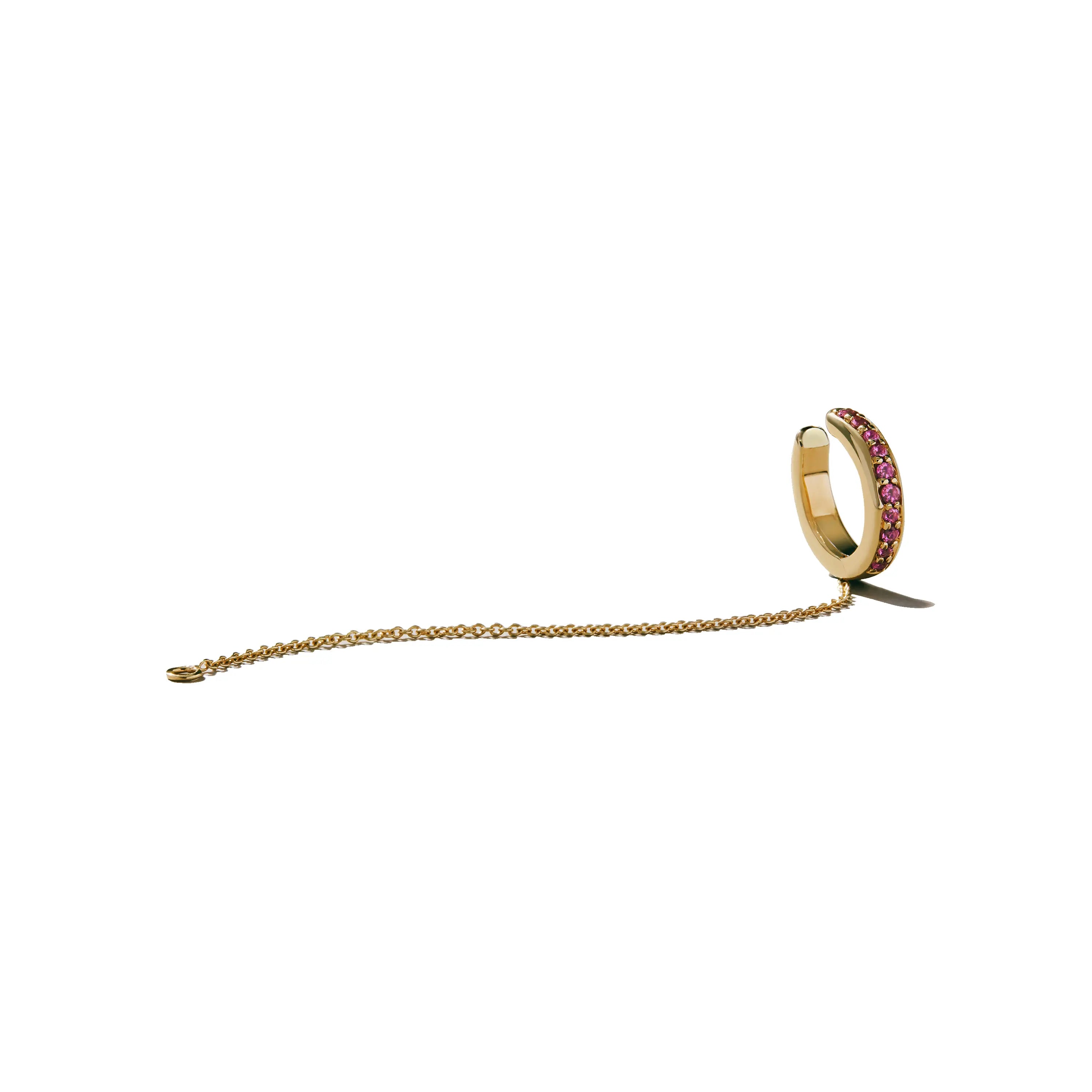 Pink Tourmaline Studded Ear Cuff