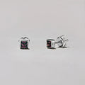 Garnet Square Studs