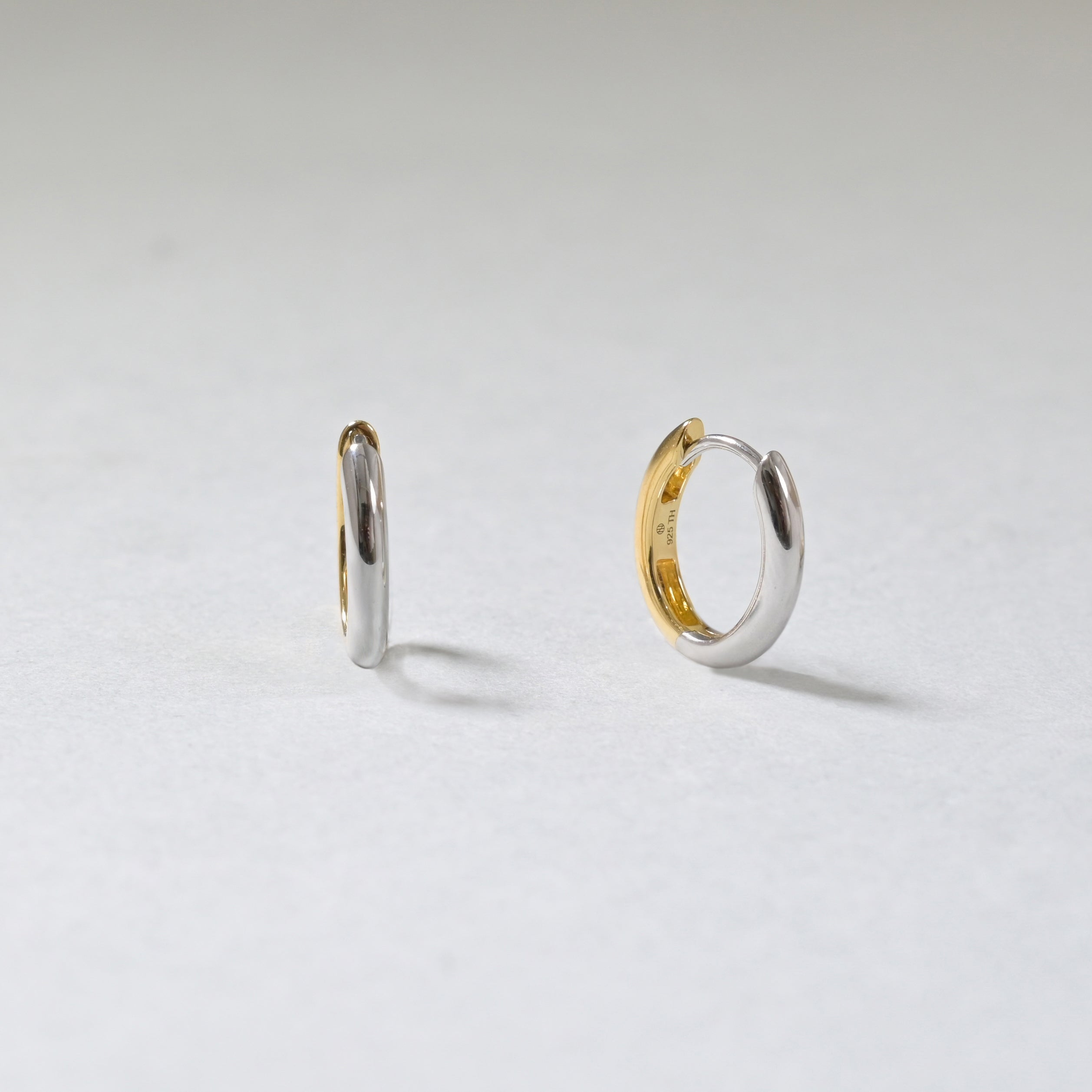 Two-Tone Huggie Earrings