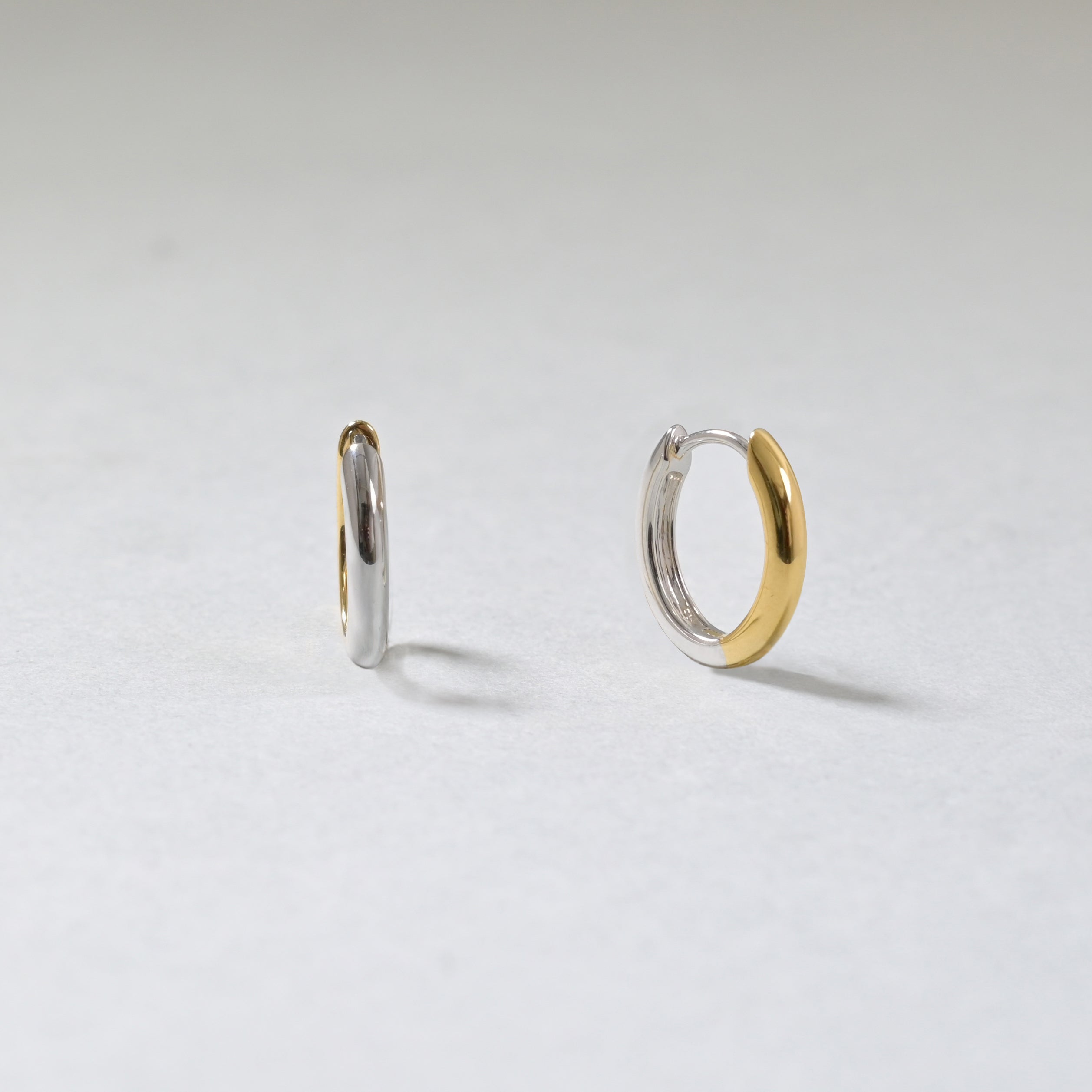 Two-Tone Huggie Earrings